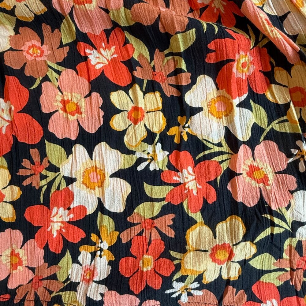 Billabong Girls Floral Balloon Sleeve‎ Pullover Beach Mini Dress Size M - Picture 6 of 11